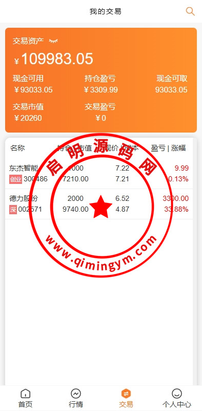 A股股票交易系统/新股申购/证券交易/前端VUE